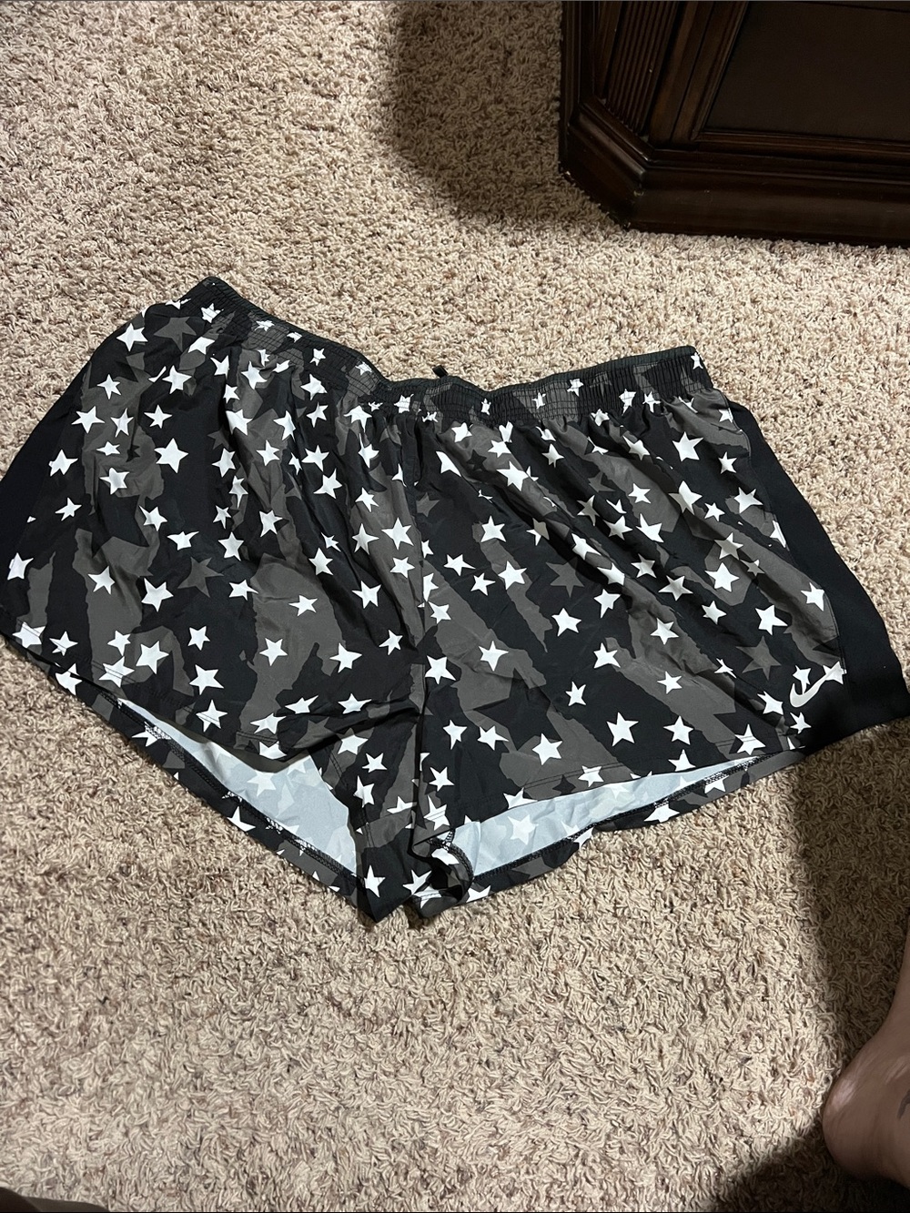 Nike Black Star-Pattern Athletic Shorts